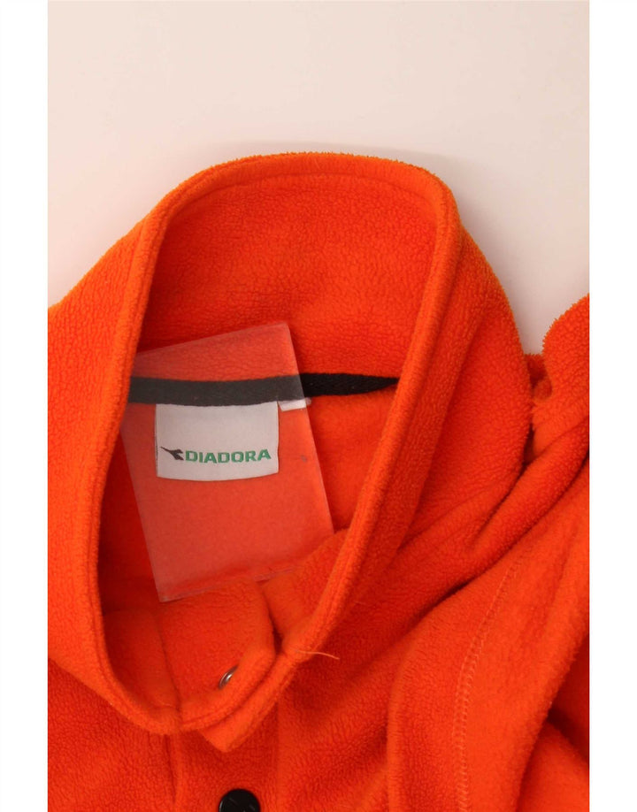 Diadora Mens Button Neck Fleece Jumper XL Orange