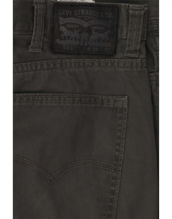 Levi's Mens 511 Slim Casual Trousers W38 L32 Grey Cotton