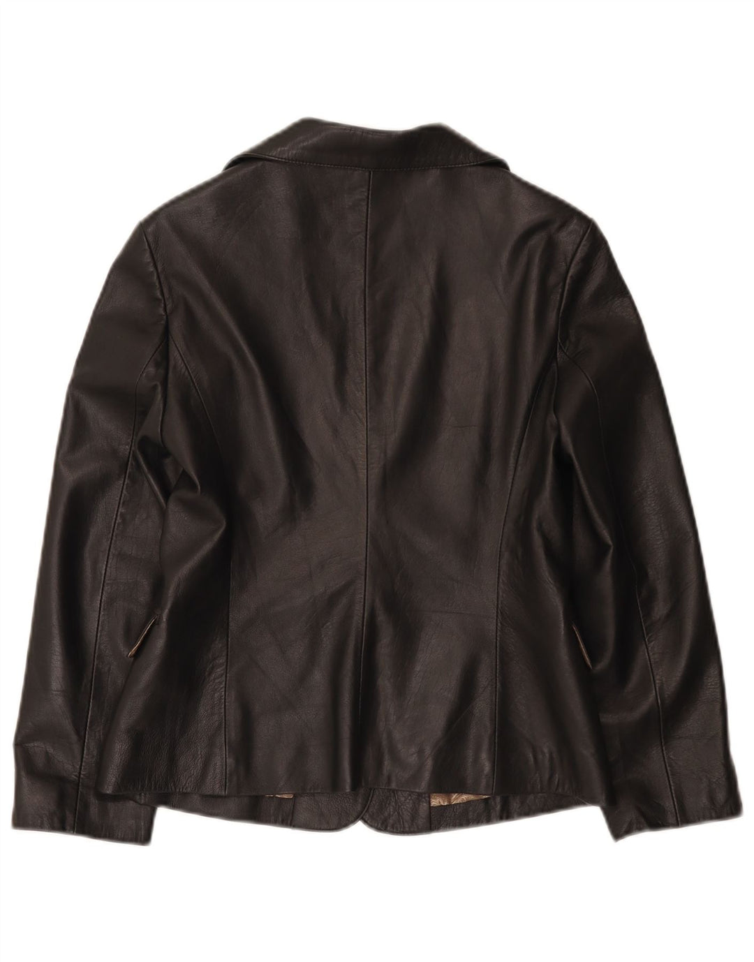 Icinoo Womens 1 Button Leather Blazer Jacket UK 10 Small Black