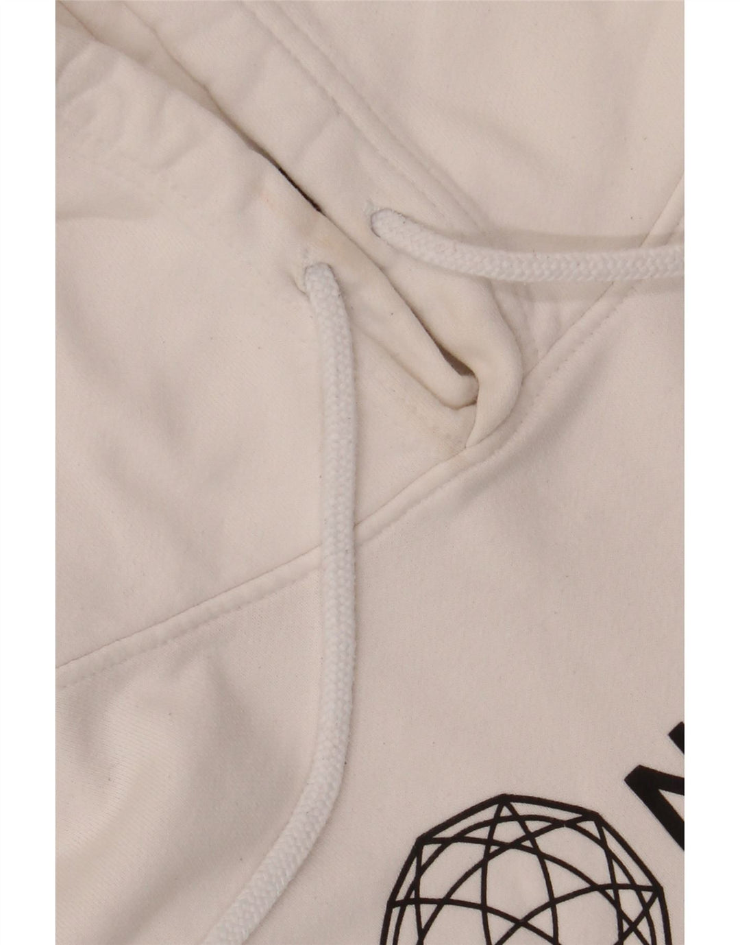 THE NORTH FACE Womens Oversized Graphic Crop Hoodie Jumper UK 6 XS White