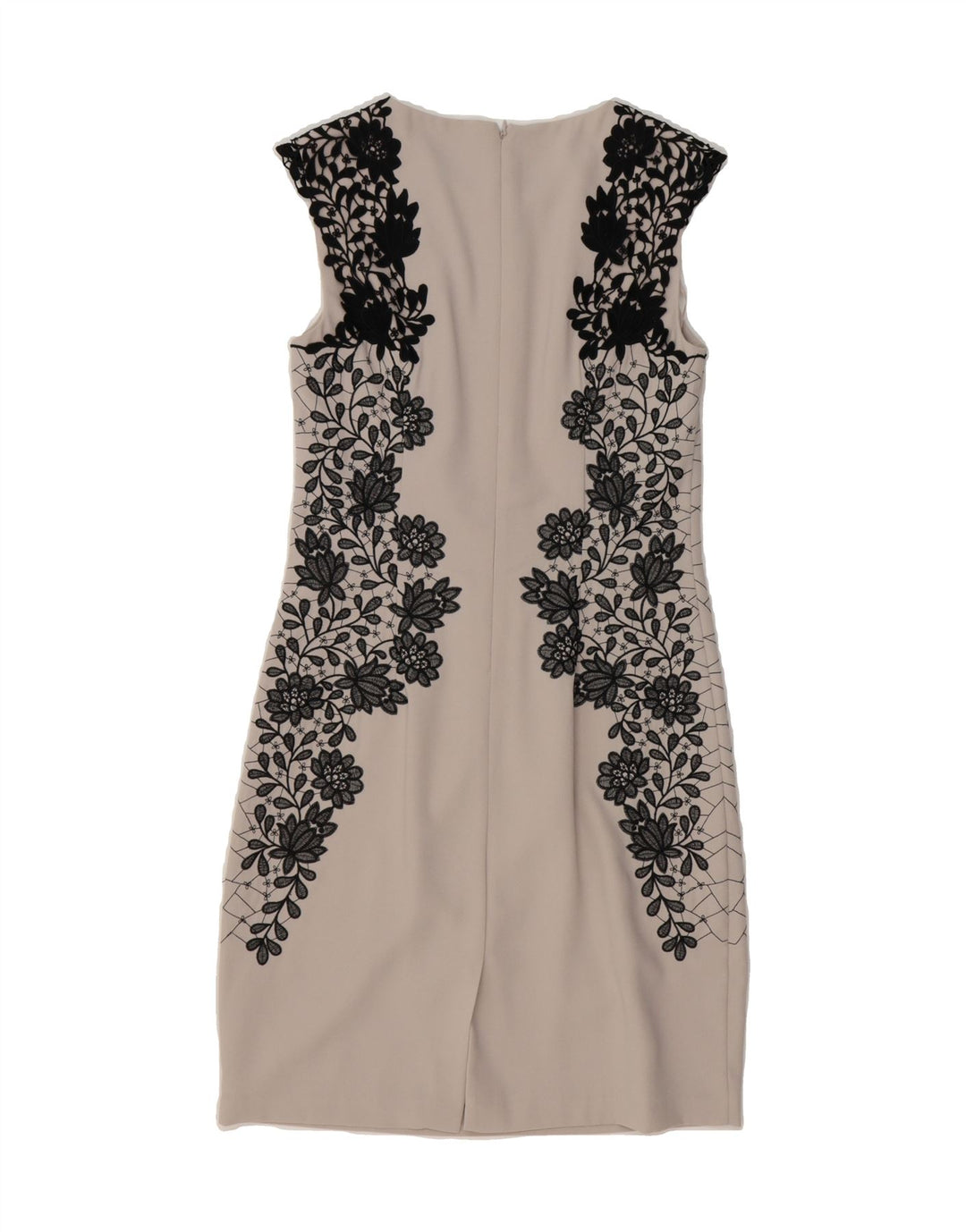 FENN WRIGHT MANSON Womens Sleeveless Sheath Dress UK 10 Small Grey Floral Vintage Fenn Wright Manson and Second-Hand Fenn Wright Manson from Messina Hembry 