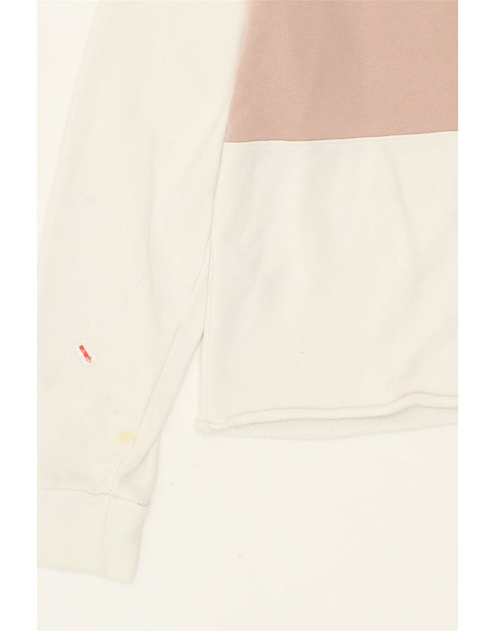 ABERCROMBIE & FITCH Womens Crop Sweatshirt Jumper UK 14 Medium White Vintage Abercrombie & Fitch and Second-Hand Abercrombie & Fitch from Messina Hembry 