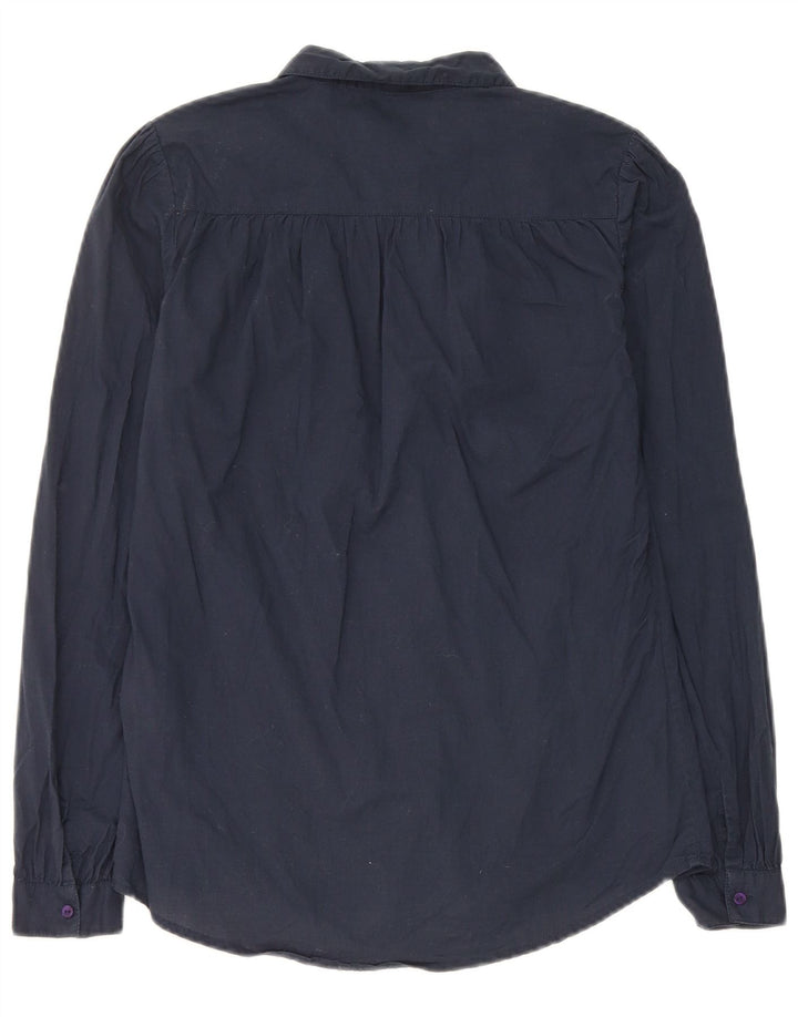 Jack Wills Womens Shirt UK 8 Small Navy Blue Cotton