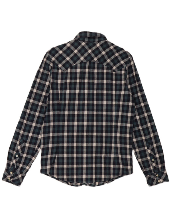 Lee Mens Slim Fit Shirt Small Blue Check Cotton