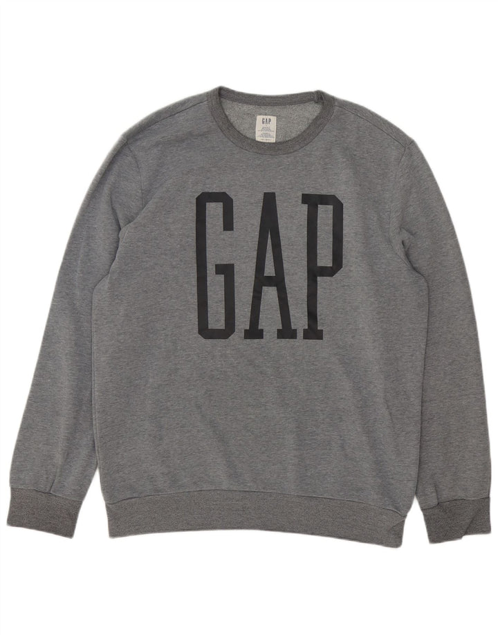 GAP Mens Graphic Sweatshirt Jumper Large Grey