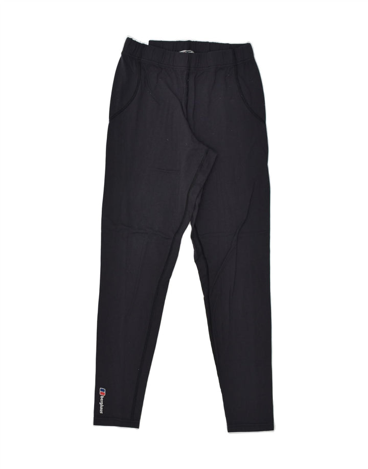 VINTAGE Womens Leggings UK 12 Medium Black Nylon | Vintage Vintage | Thrift | Second-Hand Vintage | Used Clothing | Messina Hembry 