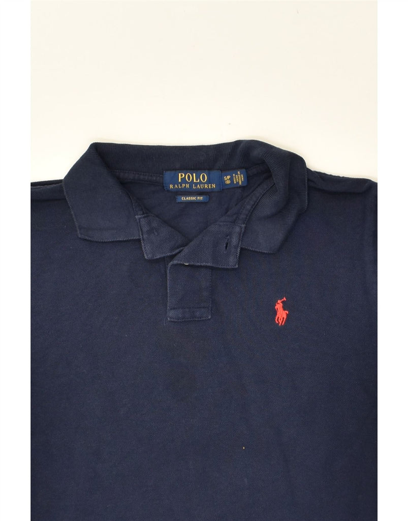 POLO RALPH LAUREN Boys Classic Fit Polo Shirt 7-8 Years Small Navy Blue | Vintage Polo Ralph Lauren | Thrift | Second-Hand Polo Ralph Lauren | Used Clothing | Messina Hembry 