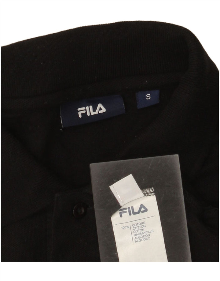Fila Mens Polo Shirt Small Black Cotton