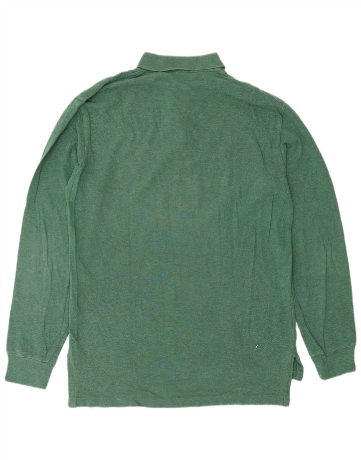 POLO RALPH LAUREN Mens Long Sleeve Polo Shirt Medium Green Cotton