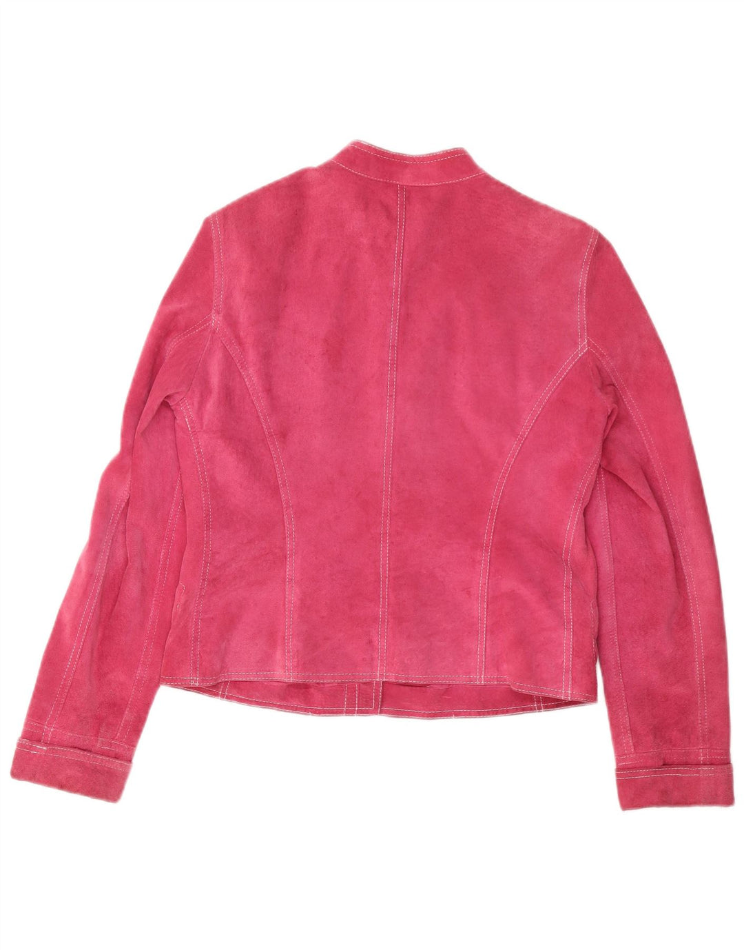 Conbipel Womens Suede Jacket IT 46 Large Pink Leather