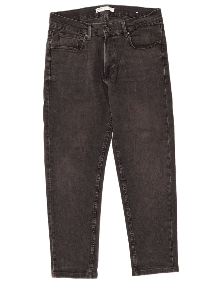 Zara Mens Slim Jeans EU 44 Large W34 L26 Black Cotton
