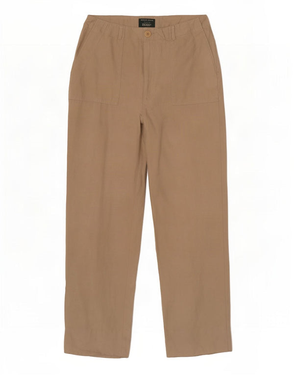 Hobbs Womens Straight Chino Trousers UK 10 Small W26 L29 Beige Silk