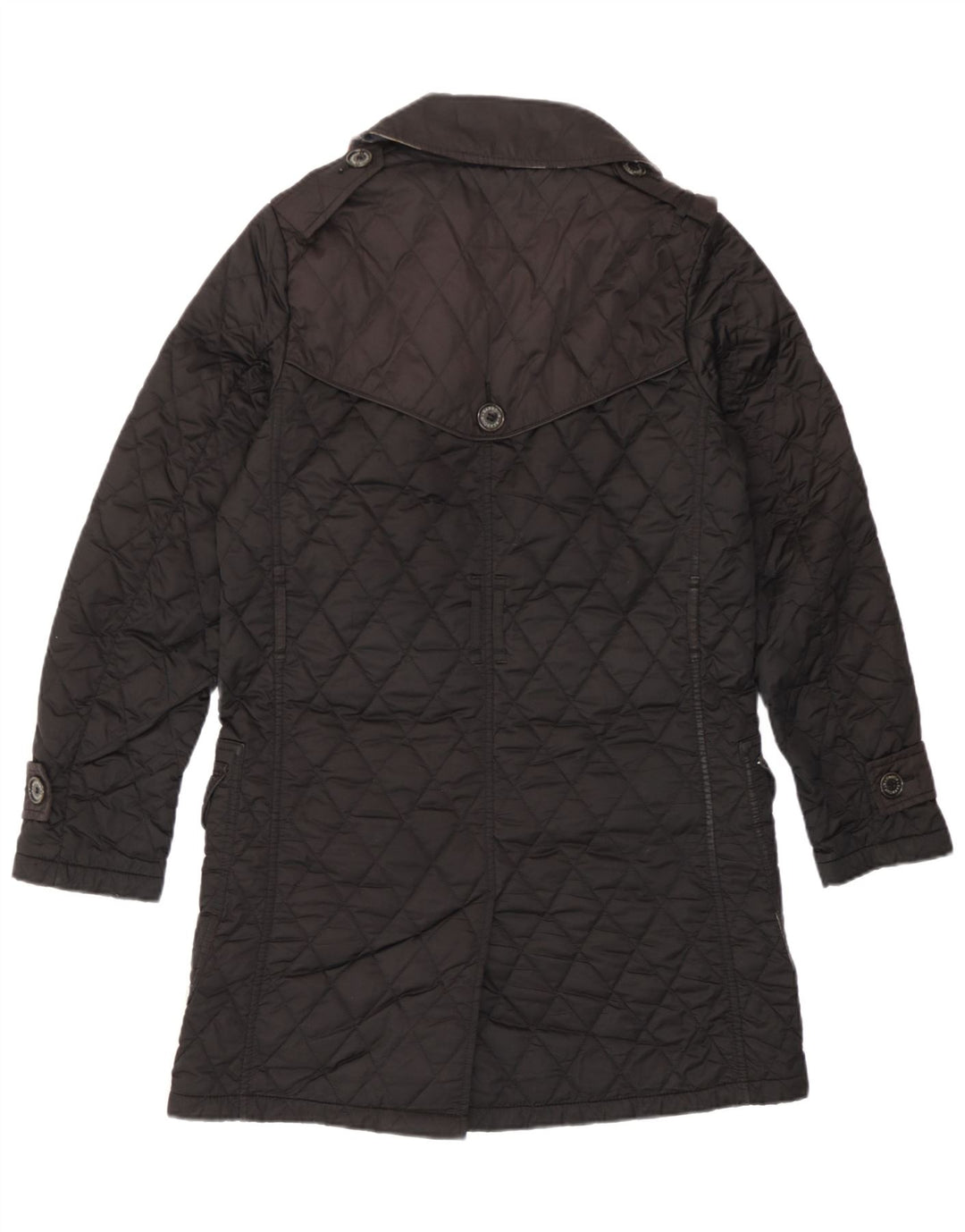 Barbour Womens Military Quilted Double Breasted Coat UK 10 Small Black