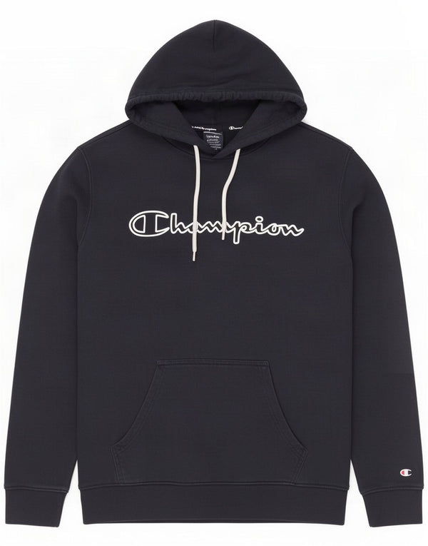Champion Womens Graphic Hoodie Jumper UK 14 Medium Navy Blue
