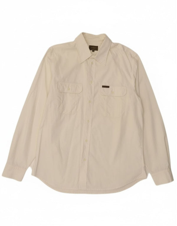 Calvin Klein Mens Shirt XL Off White Cotton