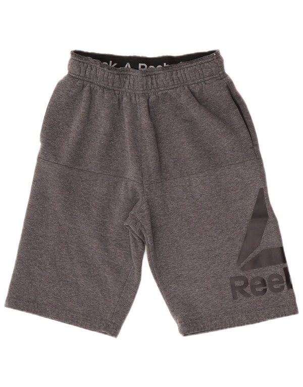 Reebok Mens Graphic Sport Shorts Small  Grey Cotton