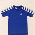 Adidas Boys Aeroready T-Shirt Top 7-8 Years Blue Polyester