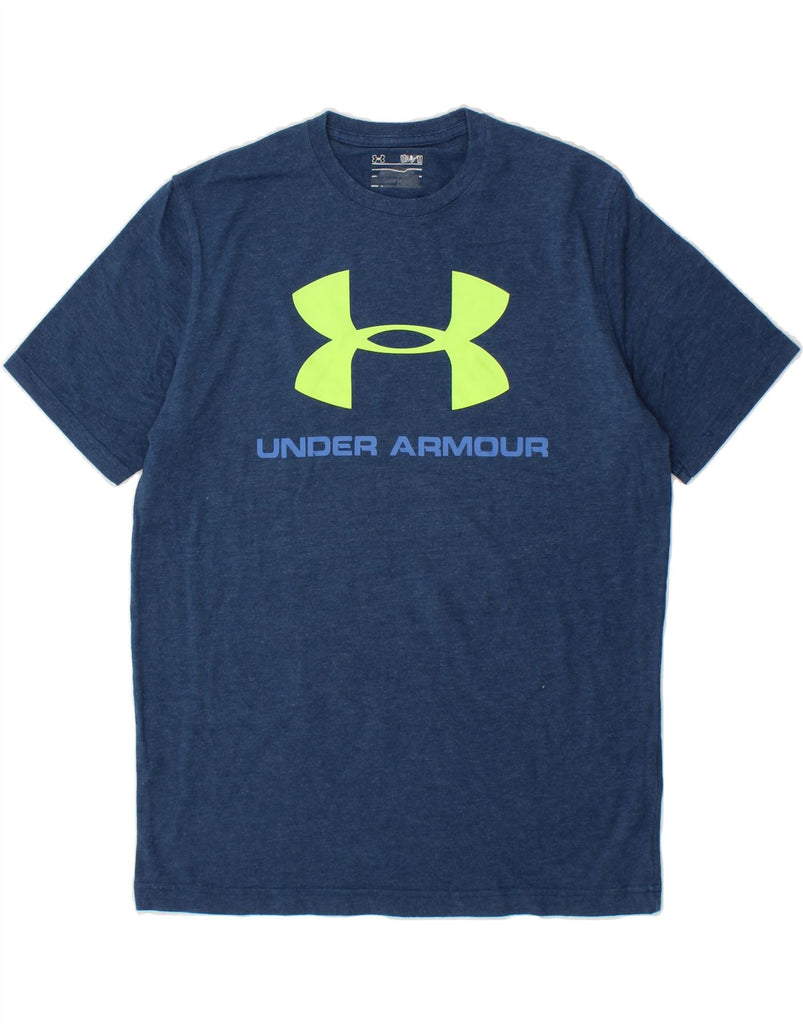 UNDER ARMOUR Mens Graphic T-Shirt Top Medium Navy Blue | Vintage Under Armour | Thrift | Second-Hand Under Armour | Used Clothing | Messina Hembry 