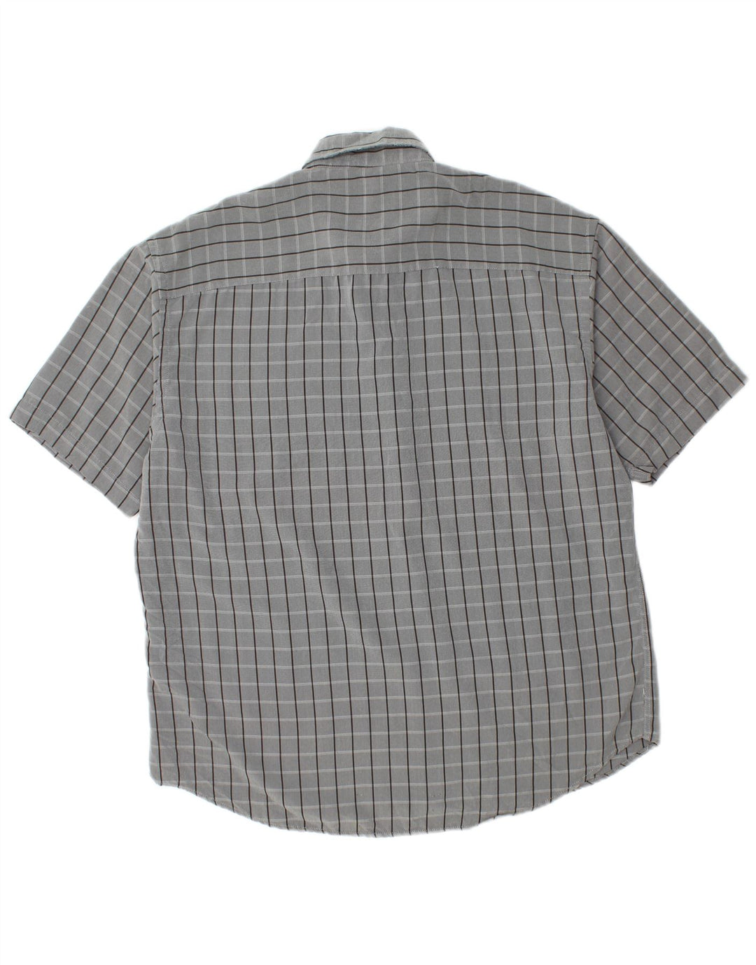 Pierre Cardin Mens Short Sleeve Shirt XL Grey Check Polyester