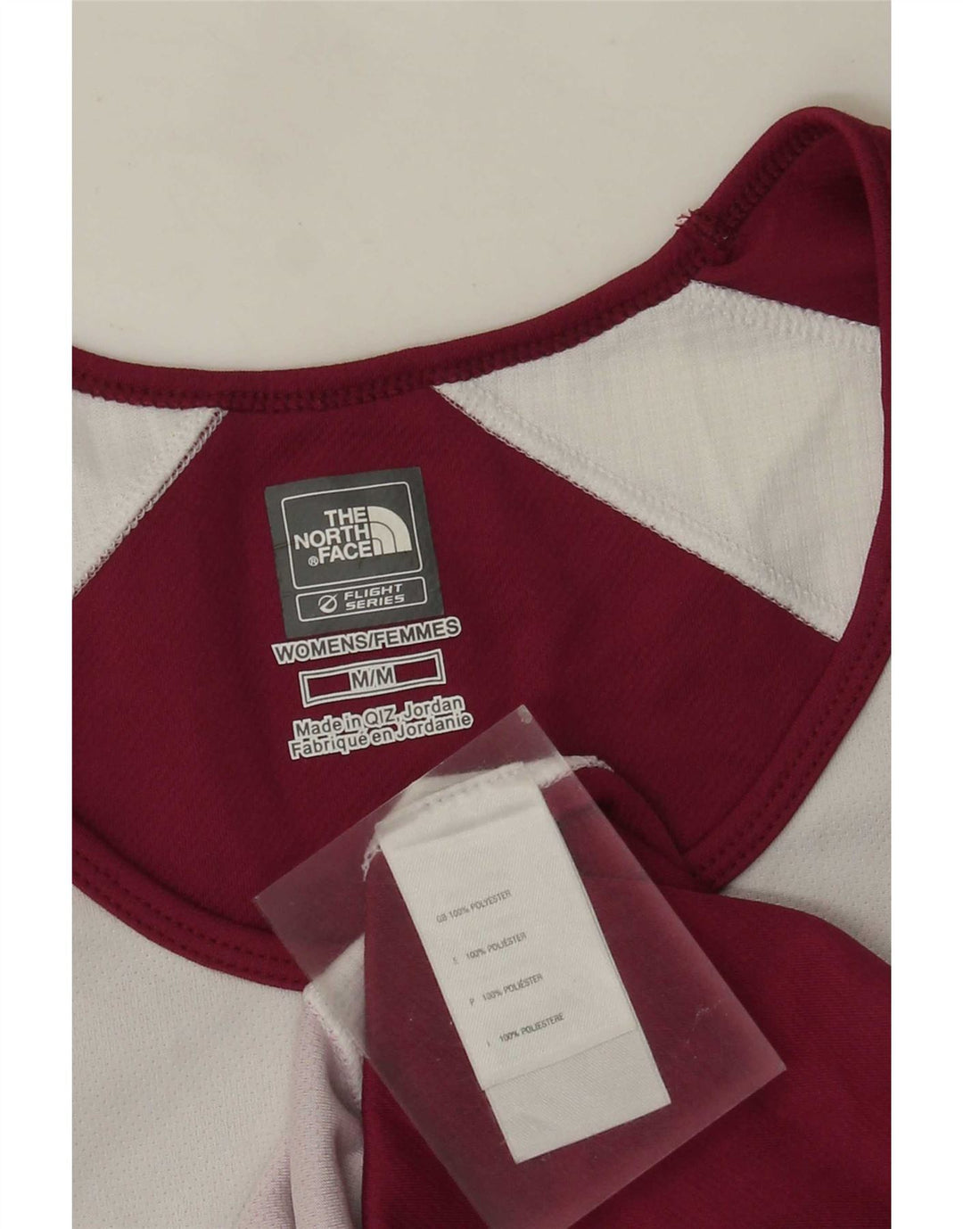 The North Face Womens Vest Top UK 12 Medium Burgundy Colourblock Polyester