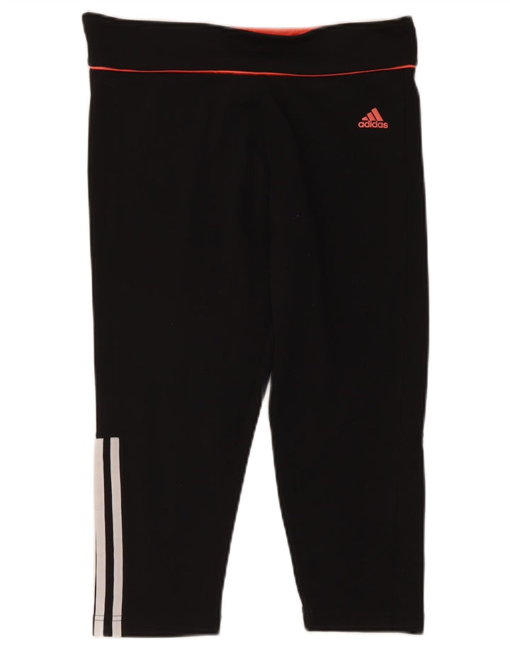 Adidas Womens Climalite Capri Leggings UK 12/14 Medium Black Polyester