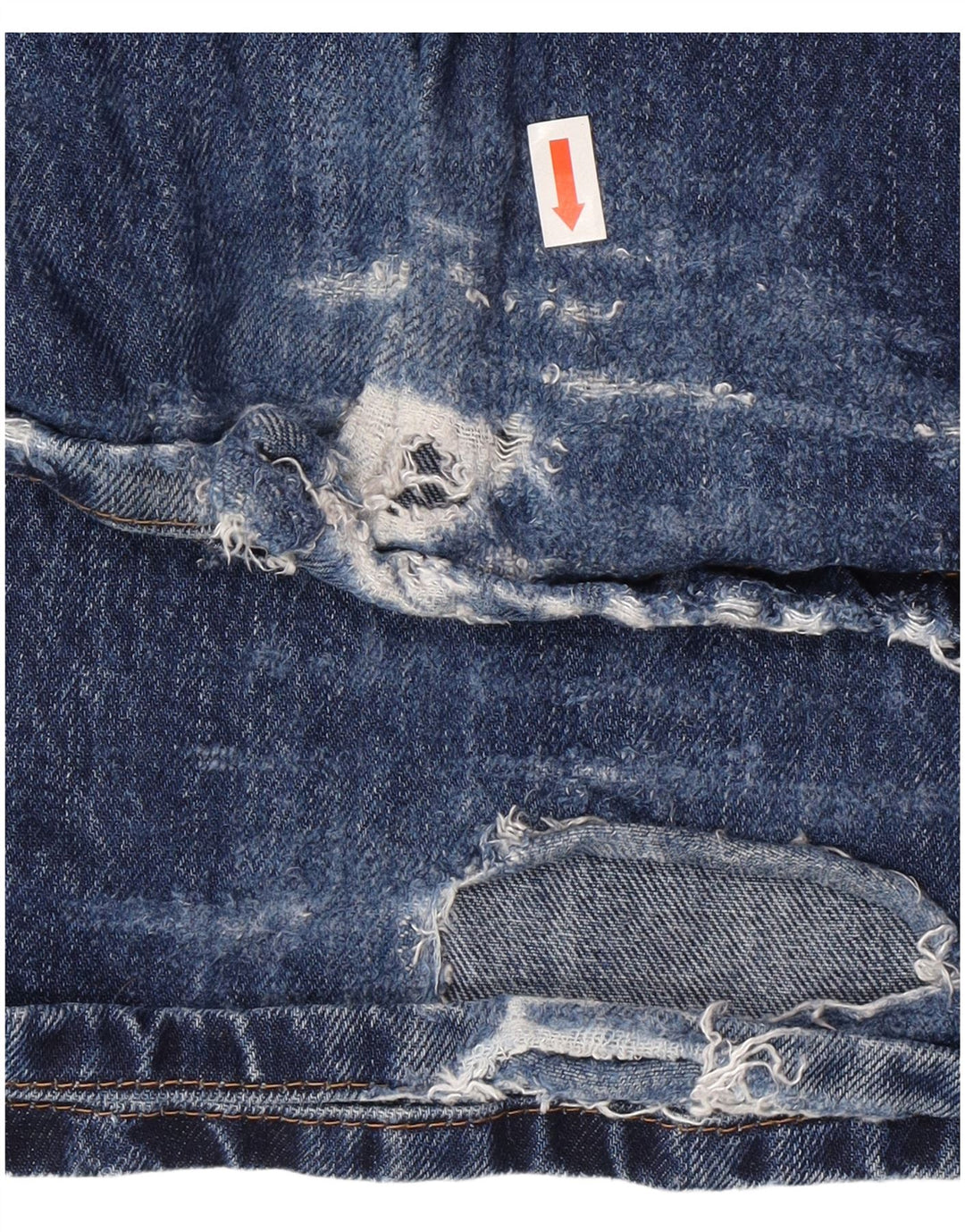 Reiss Mens Distressed Wide Leg Jeans  W30 L33 Blue Viscose