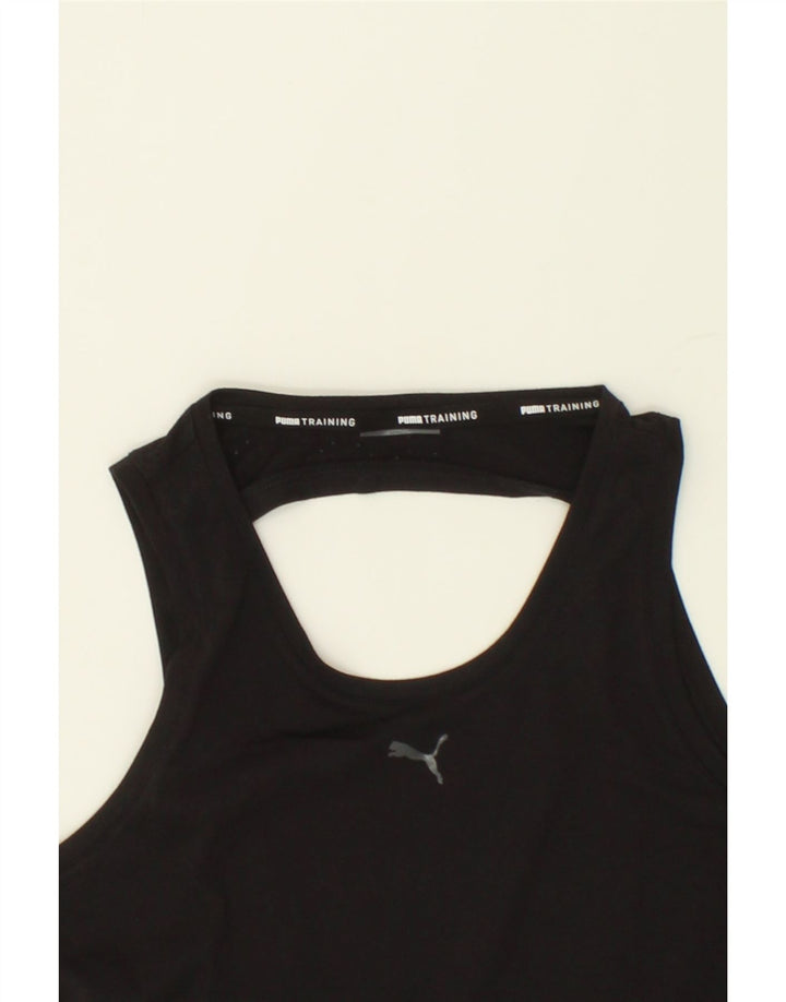 PUMA Womens Vest Top UK 10 Small Black Polyester Vintage Puma and Second-Hand Puma from Messina Hembry 