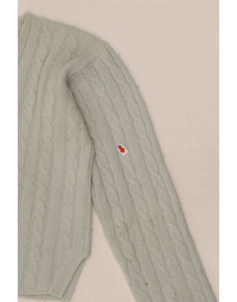 ALPHA MASSIMO REBECCHI Womens Crop V-Neck Jumper Sweater UK 12 Medium Blue Vintage Alpha Massimo Rebecchi and Second-Hand Alpha Massimo Rebecchi from Messina Hembry 