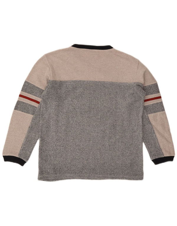 Fila Boys Sweatshirt Jumper 13-14 Years Large Grey Colourblock