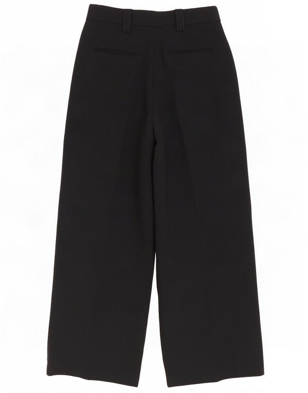 Marks & Spencer Womens High Waist Suit Trousers UK 12 Medium W30 L29 Black