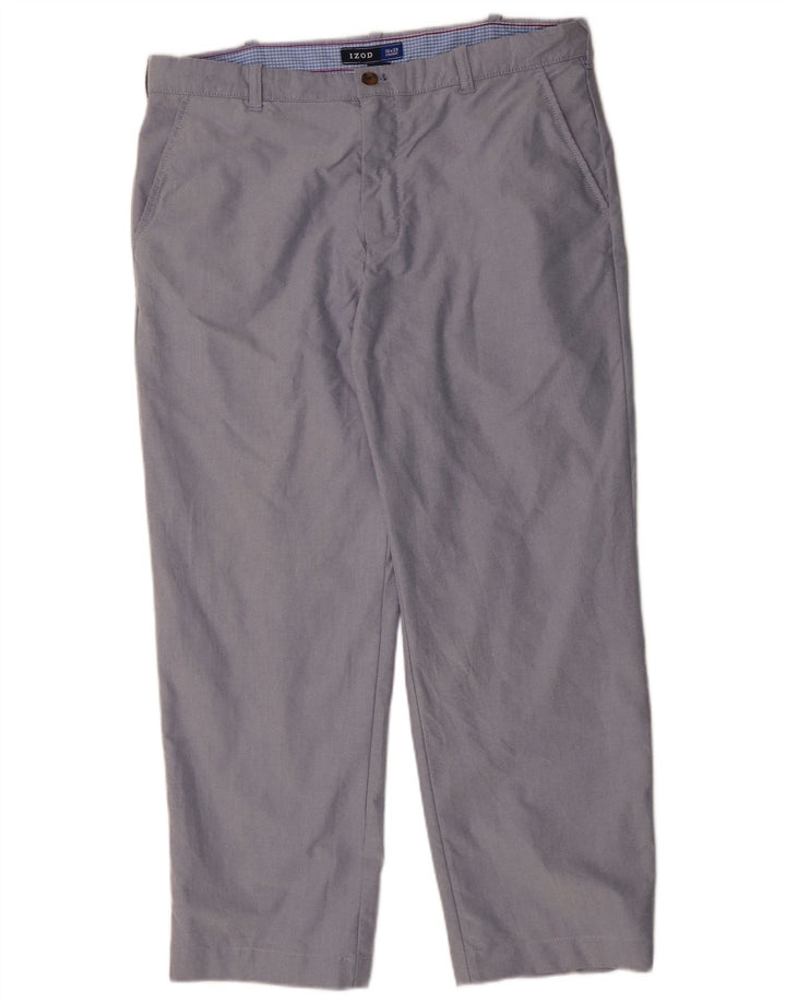 IZOD Mens Straight Chino Trousers W36 L29 Blue Cotton