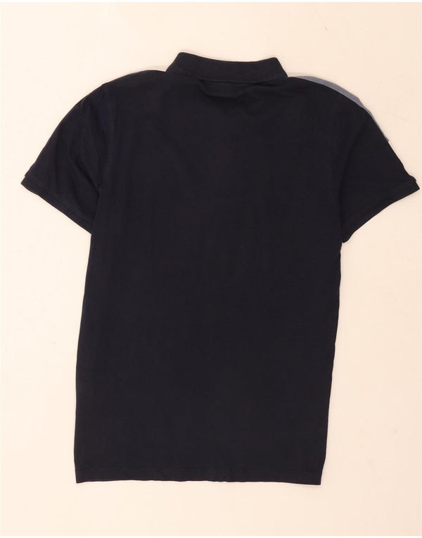 Jack & Jones Mens Polo Shirt Small Navy Blue Colourblock Cotton