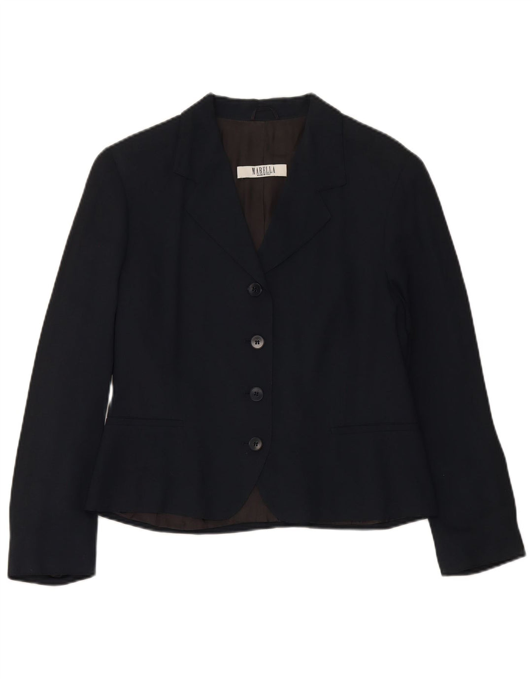 MARELLA Womens 4 Button Blazer Jacket UK 16 Large Navy Blue Viscose