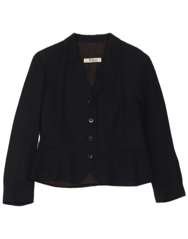 MARELLA Womens 4 Button Blazer Jacket UK 16 Large Navy Blue Viscose