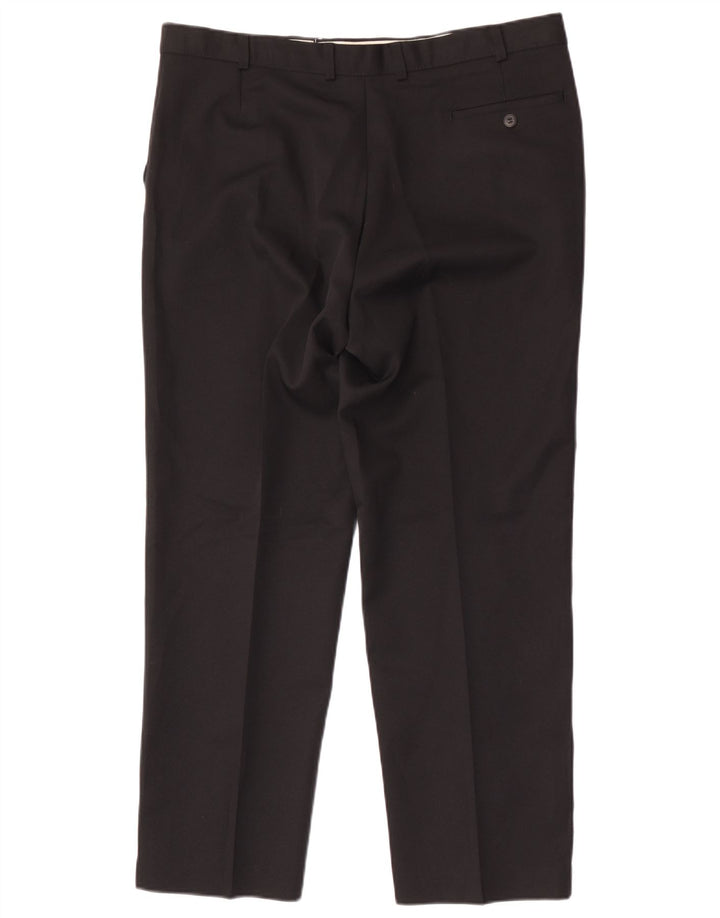 Marks & Spencer Mens Straight Chino Trousers W38 L29 Black Polyester