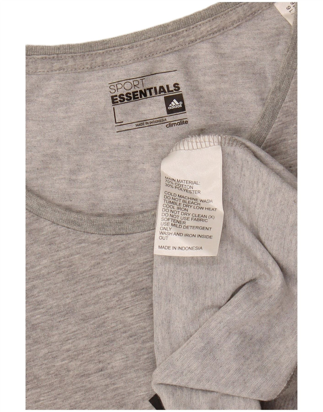ADIDAS Mens Climalite Graphic T-Shirt Top Large Grey Cotton