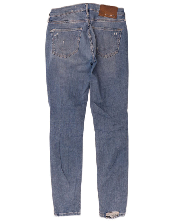 True Religion Womens Halle Mid Rise Super Skinny Jeans W26 L29 Blue Cotton