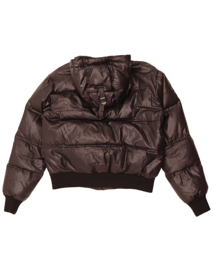 Bomb Boogie Mens Hooded Padded Jacket UK 40 Large Black Polyester