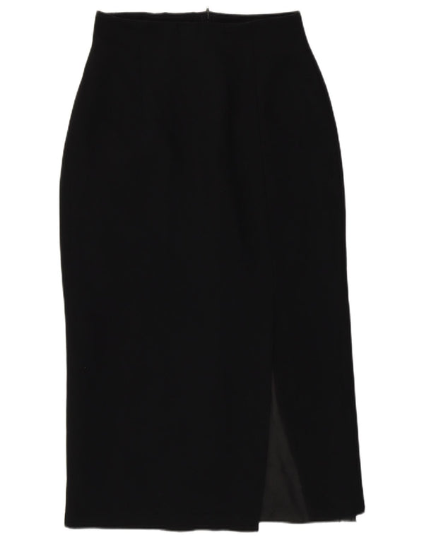 St. Bernard Womens Midi Skirt UK 12 Medium W26 Black Polyester