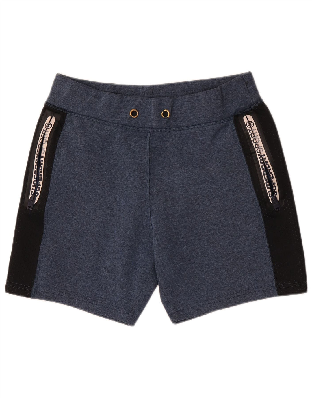 Superdry Mens Graphic Sport Shorts Large  Navy Blue Colourblock Polyester