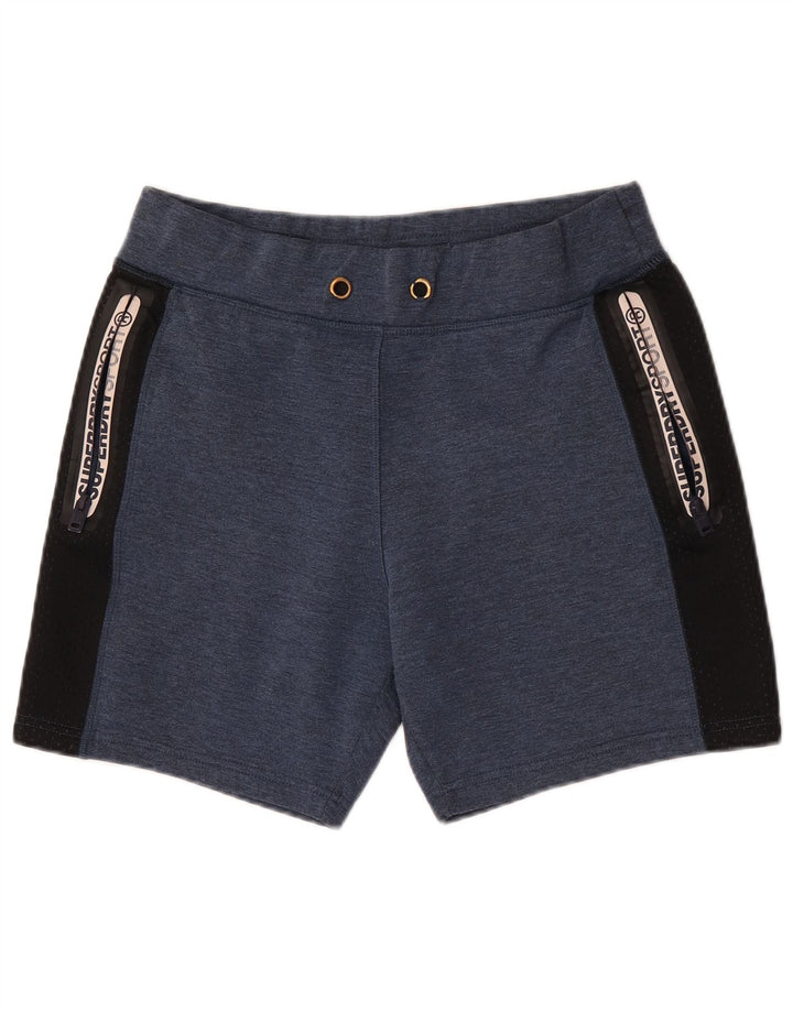 Superdry Mens Graphic Sport Shorts Large  Navy Blue Colourblock Polyester