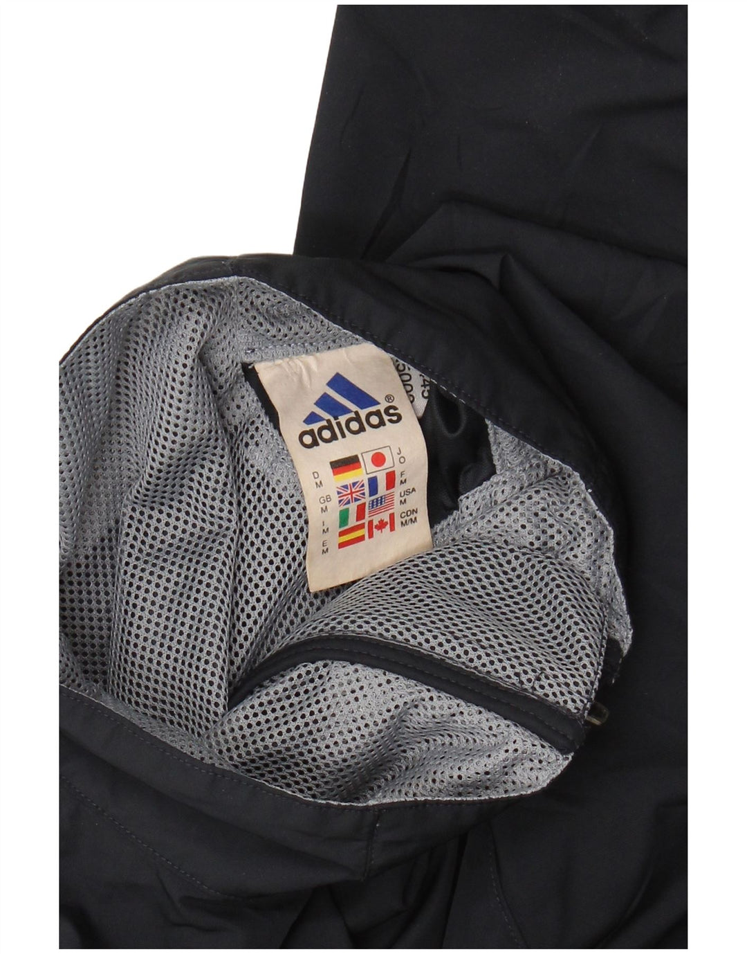 ADIDAS Mens Tracksuit Top Jacket Medium Navy Blue Polyester