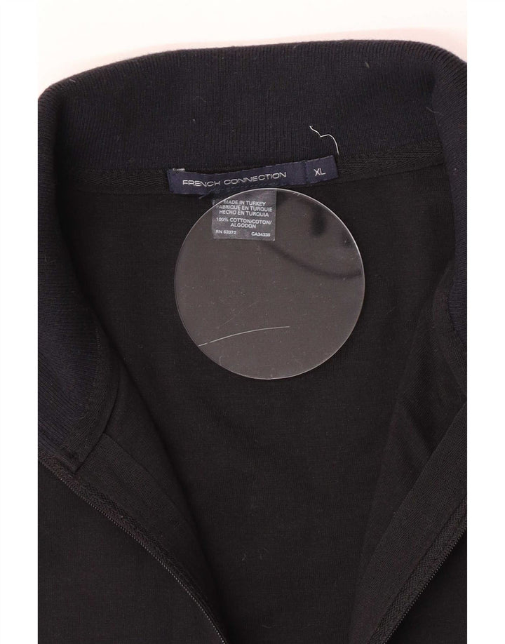 French Connection Mens Graphic Tracksuit Top Jacket XL Black Colourblock