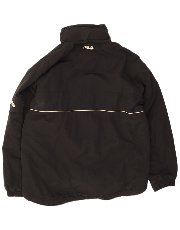 Fila Mens Hooded Padded Jacket UK 40 Large Black Polyamide