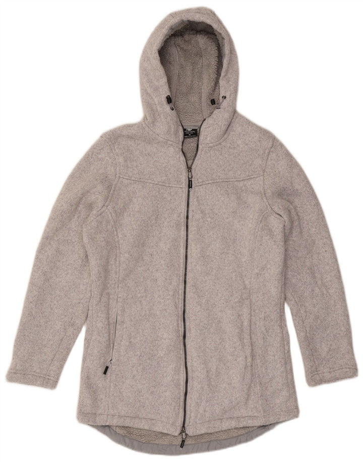New Balance Womens Zip Hoodie Sweater UK 14 Medium Grey Polyester
