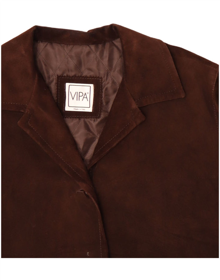 VIPA Womens Oversized Suede Jacket UK 18 XL Brown Leather