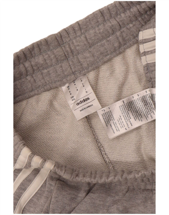 Adidas Womens Sport Shorts UK 14 Medium  Grey Cotton