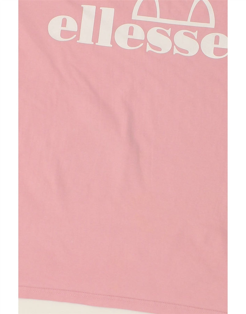 ELLESSE Womens Oversized Graphic T-Shirt Top UK 16 Large Pink Cotton Vintage Ellesse and Second-Hand Ellesse from Messina Hembry 
