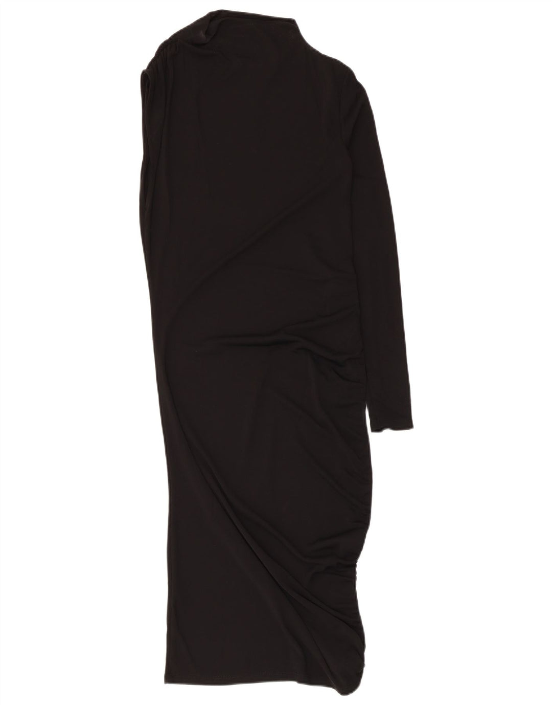 Zara Womens One Shoulder Dress UK 8 Small Black Polyester