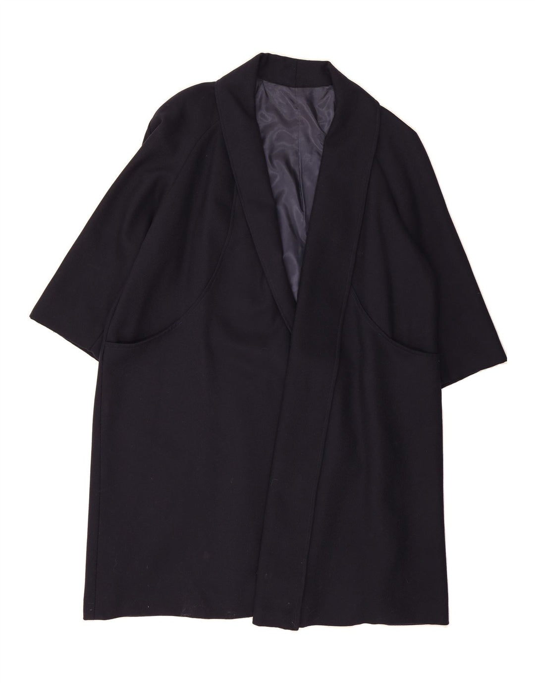 VINTAGE Womens Overcoat UK 22 3XL Navy Blue Vintage Vintage and Second-Hand Vintage from Messina Hembry 